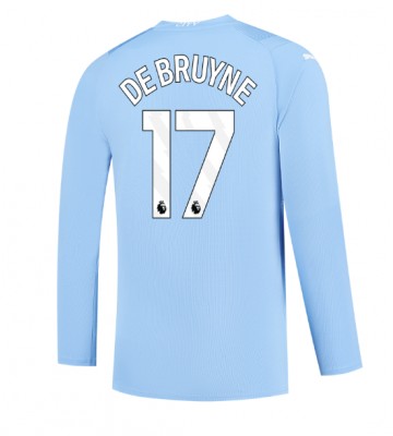 Lacne Muži Futbalové dres Manchester City Kevin De Bruyne #17 2023-24 Dlhy Rukáv - Domáci